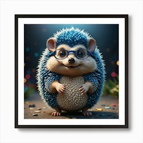 Hedgehog With Glasses 5 Art Print