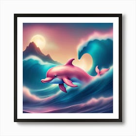 Dolphin In The Ocean 1 Art Print