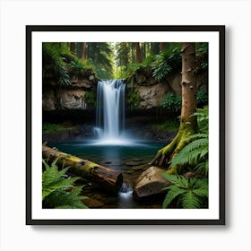 Waterfall In The Forest Art Print