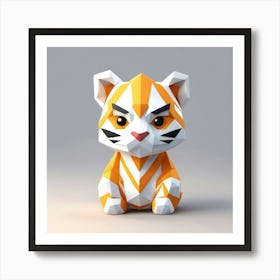 Low Poly Tiger Art Print