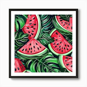 Watermelon Slices (9) Art Print