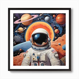 Astronaut In Space 2 Art Print