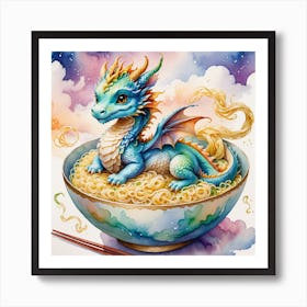 Dragon Noodle Bowl Art Print
