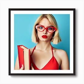 Series: I am Smart! Young Woman Holding A Book Poster