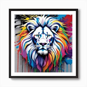 Colorful Lion 14 Art Print