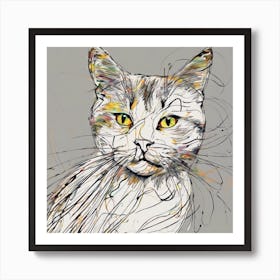 Abstract Cat Art Print