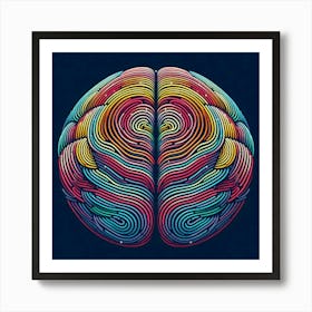 Colorful Brain 3 Art Print