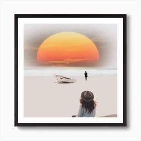 Sunset On The Beach Art Print