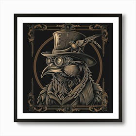 Steampunk Crow 4 Art Print