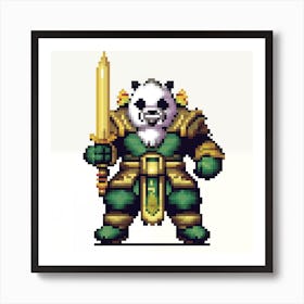 Pixel Art - Panda Monk Warrior #2 Art Print