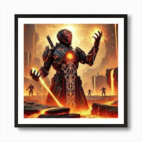 A Sci Fi Themed Scene Showcasing The Pyroclast Cla 1 Art Print