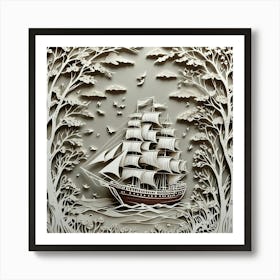 Ship In The Woods Art Print