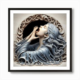 Woman With Her Mouth Open Art Print