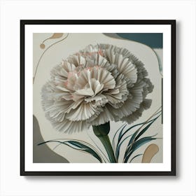 Carnation Motherhood Abstract Wall Design Art Print