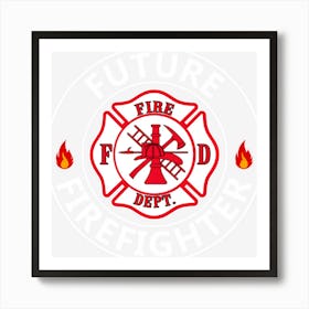 Future Firefighter Kids Fire Fighter Badge Boy Girl Child Art Print