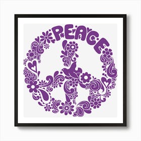 Roll In Peace Music Layton Greene Lyrics Hippie Purple Violet Text Art Print