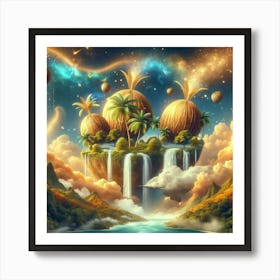 Coconut Island In The Sky Art Print