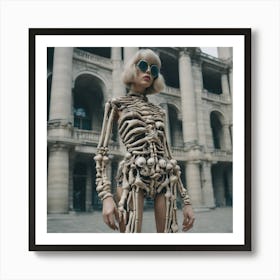 Skeletal Couture Architecture Fashion Woman Art Print