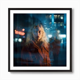 Woman In A Red Coat Art Print