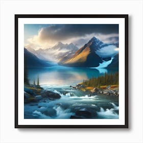 Rocky Mountain Lake Art Print