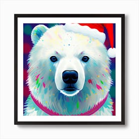 Christmas polar bear  Art Print