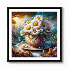 Daisies In A Teacup 1 Art Print