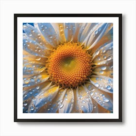 Daisy With Water Droplets 4 Art Print