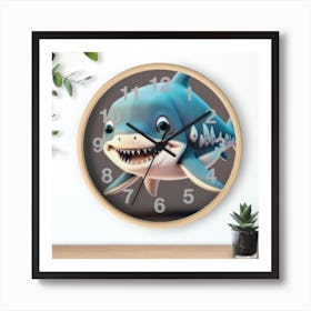 Shark Wall Clock 1 Art Print