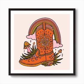 Leo Cowboy Boot Art Print