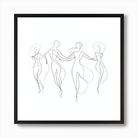 Dancers Line Art Art Print