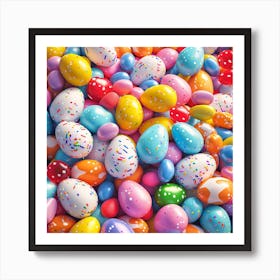 Easter Eggs Background Art Print