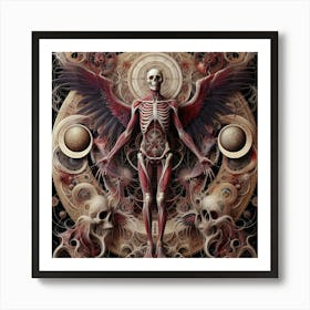 Skeleton With Wings Art Print