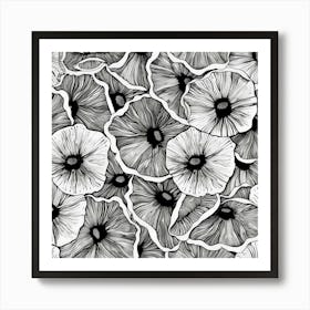 Black And White Flowers Art Print