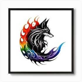 Rainbow Fox Art Print