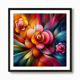 Abstract Flower Painting 1 Art Print