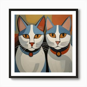 Two More Cats Art Print