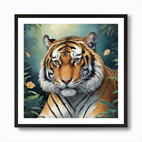 Tiger Doesn't Lose Sleep Animal Art Print 0 Art Print