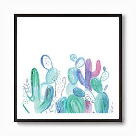 Abstract Cacti Art Print