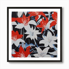 163608 Lunar Lilies, Serigraph On Fabric, Squeegee Techni Xl 1024 V1 0 1 Art Print