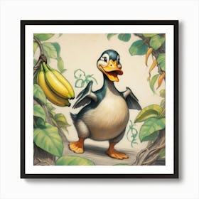 Duck In The Jungle Art Print