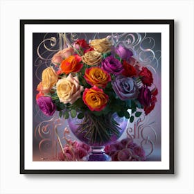 Roses In A Vase 1 Art Print