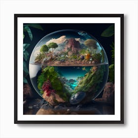 Landscape In A Glass Ball 1 Art Print