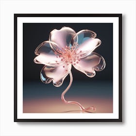 3d Rendering Of Delicate Glass Flower Art Print