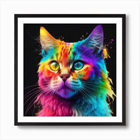 Rainbow Cat Art Print