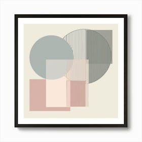 Pastel Harmony: Abstract Geometric Minimalism Art Print