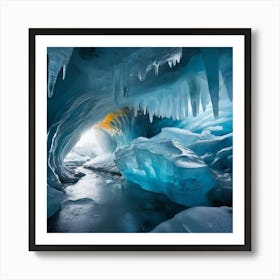 Ice Cave In Iceland paintings art print Art Print