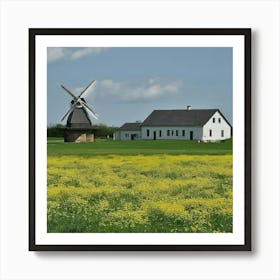 Windmill In The Field 7 Art Print