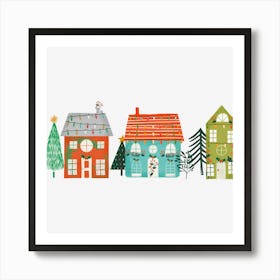 Christmas Houses Art Print