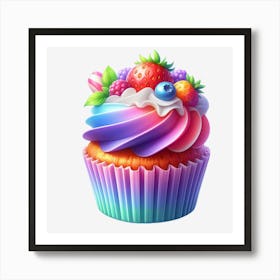 Rainbow Cupcake 4 Art Print