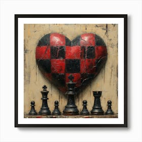 Heart Of Chess Art Print